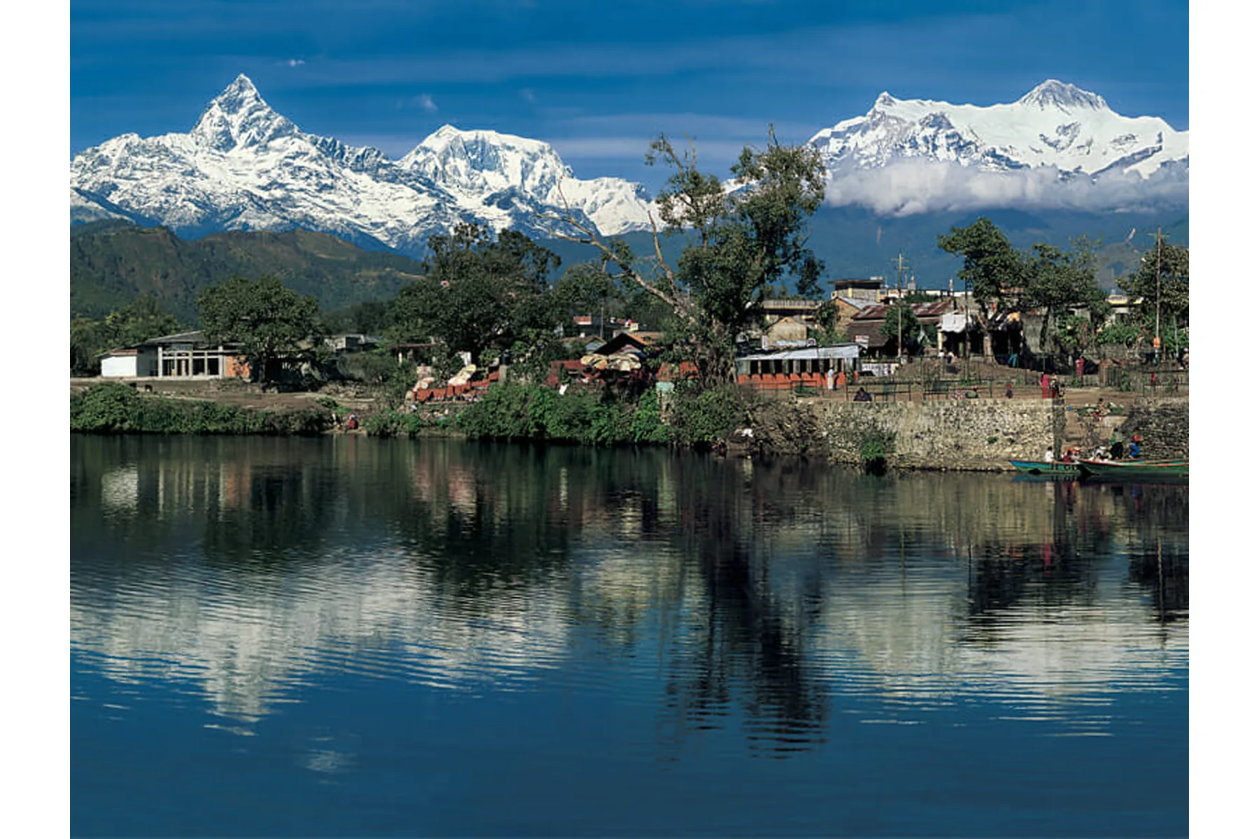 View from Pokhara with Fewa Lake
